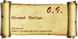 Olvasó Ibolya névjegykártya